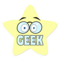 Cartoon Eyes With Glasses GEEK Star Stickers