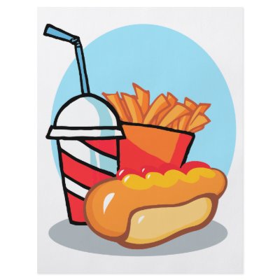cartoon fast food meal full color flyer by super_shop