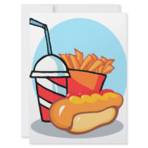 cartoon fast food meal announcement