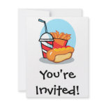 cartoon fast food meal personalized invitations