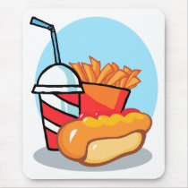 cartoon fast food meal mouse pad