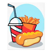 cartoon fast food meal personalized invitations