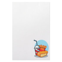 cartoon fast food meal stationery design
