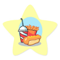 cartoon fast food meal star sticker