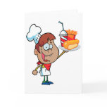 cartoon fast food waiter character cards