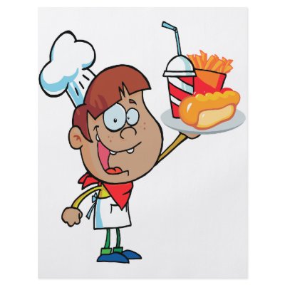 cartoon fast food waiter character custom flyer by super_shop