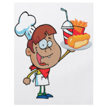 cartoon fast food waiter character custom flyer