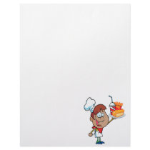 cartoon fast food waiter character customized letterhead