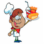 cartoon fast food waiter character acrylic cut outs