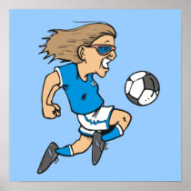 Cartoon Female Soccer  Star T-shirts and Gifts Print
