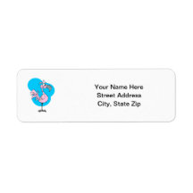 Cartoon Flamingo Custom Return Address Label