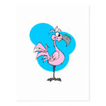 Cartoon Flamingo Post Card