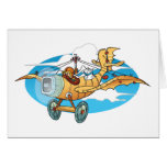 Cartoon Flivver Greeting Card