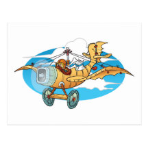 Cartoon Flivver Postcard