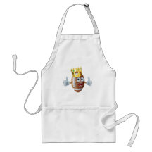 Cartoon football king mascot apron