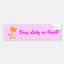 Cartoon Foxy Lady Bumper Sticker