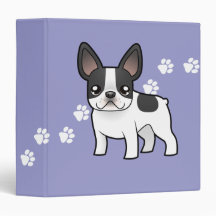 Cartoon French Bulldog Binders