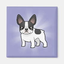 Cartoon French Bulldog Refrigerator Magnet