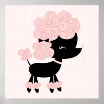 Cartoon French Poodle Children's Wall Art Print
