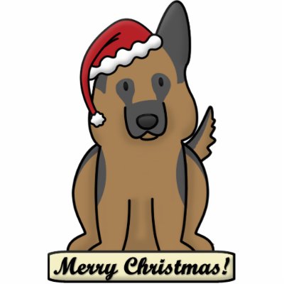 Cartoon German Shepherd Christmas Ornament Photo Cut Out by MenagerieMayhem