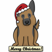 Cartoon German Shepherd Christmas Ornament Photo Cut Out