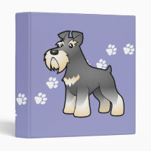 Cartoon Giant/Standard/Miniature Schnauzer 3 Ring Binders