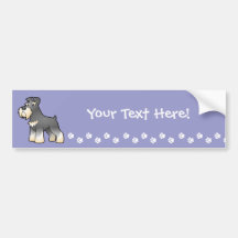 Cartoon Giant/Standard/Miniature Schnauzer Bumper Stickers
