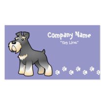 Cartoon Giant/Standard/Miniature Schnauzer Business Card Templates