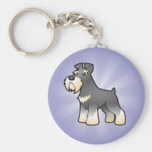 Cartoon Giant/Standard/Miniature Schnauzer Keychains