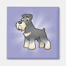 Cartoon Giant/Standard/Miniature Schnauzer Refrigerator Magnet