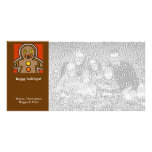 Cartoon gingerbread man holiday personalized photo card