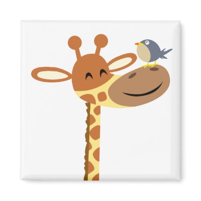Cartoon Giraffe and Friend magnet by Lioness_Graphics