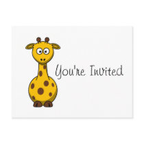Cartoon Giraffe Kids Party Invitation Post Card