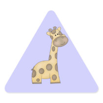 Cartoon Giraffe Triangle Sticker