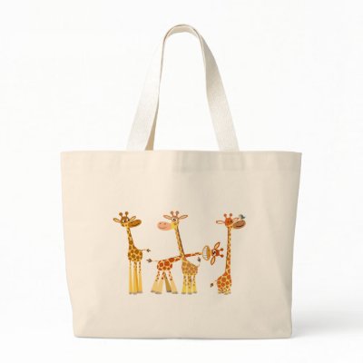 Cartoon Giraffes: The Herd bag by Lioness_Graphics