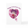 Cartoon Girl Valentine Greeting Card