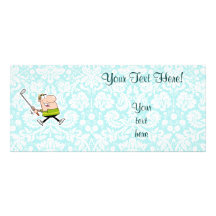 Cartoon Golfer; Cute Customized Rack Card