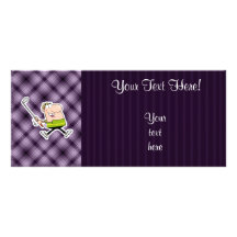 Cartoon Golfer; Purple Personalized Rack Card