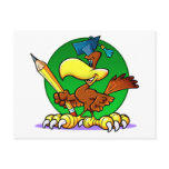 Cartoon Graduate Hawk Postcard