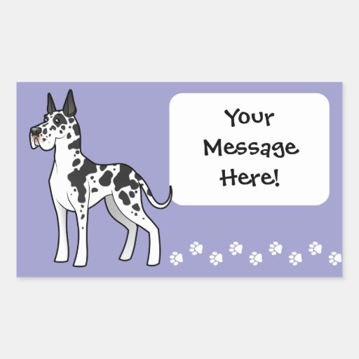 Cartoon Great Dane (cropped) Rectangular Stickers