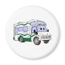 Cartoon Green Camper Truck Magnets