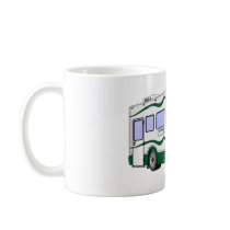 Cartoon Green Camper Truck Coffee Mug