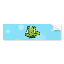 cartoon green speckled frog bumper stickers