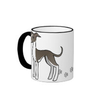 Cartoon Greyhound / Whippet / Italian Greyhound Mug