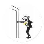 Cartoon Groom Rings Doorbell stickers