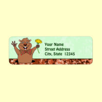 Cartoon Groundhog labels
