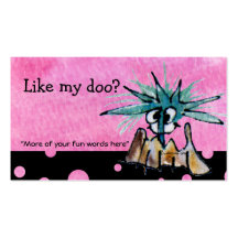 Cartoon Hairdoo Stylist  Logo Business Card
