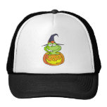 Cartoon Halloween Frog Trucker Hats