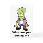 Cartoon Halloween Monster greeting card