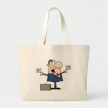 Cartoon Happy Businessman Bag